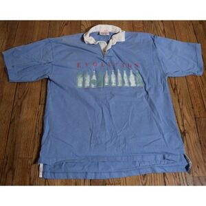 Vintage Rare 1990's Coca Cola Bottle Rugby Polo Shirt Short Sleeve Size Large